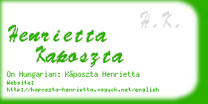 henrietta kaposzta business card